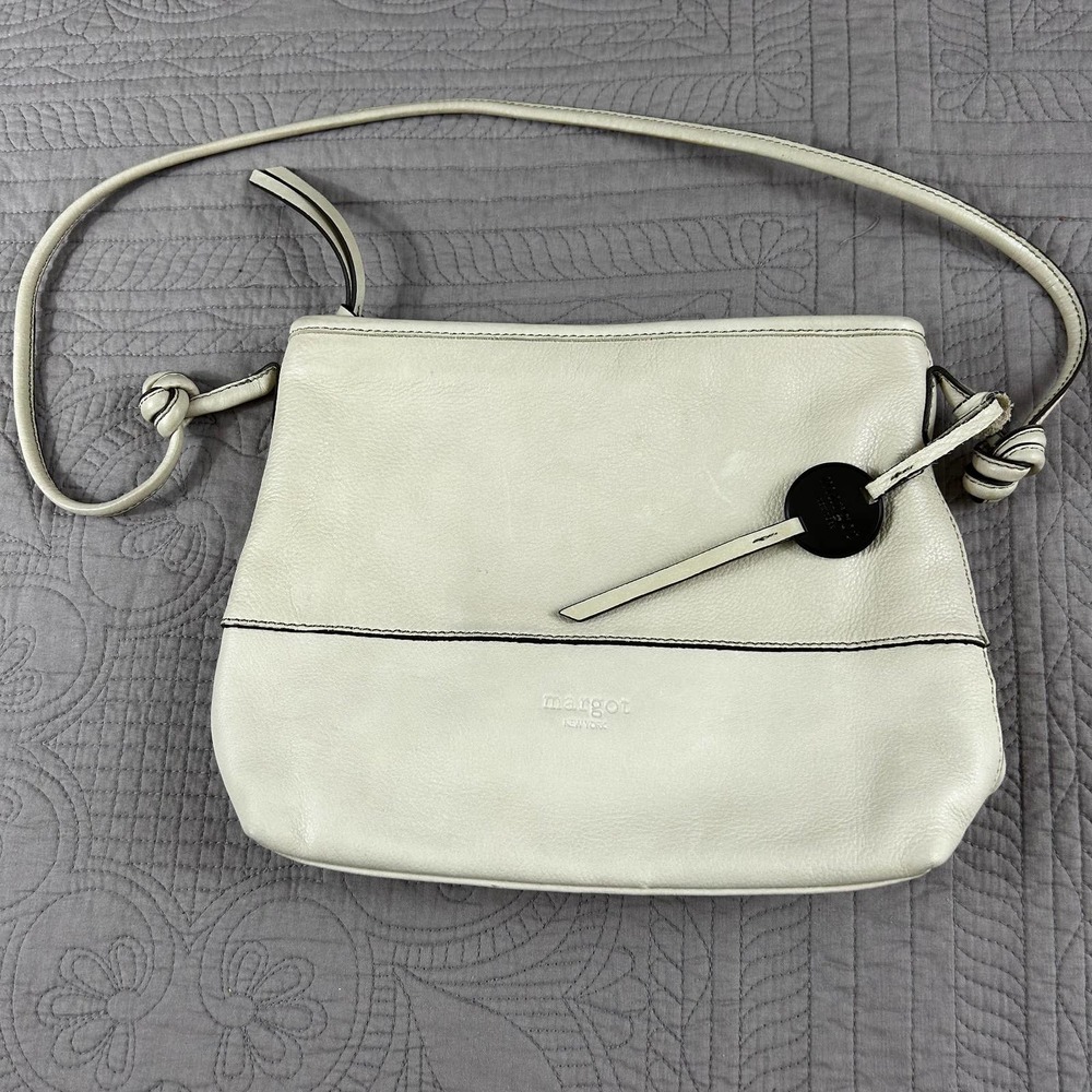 Margot New York Genuine Leather Crossbody Zip Top Bag
